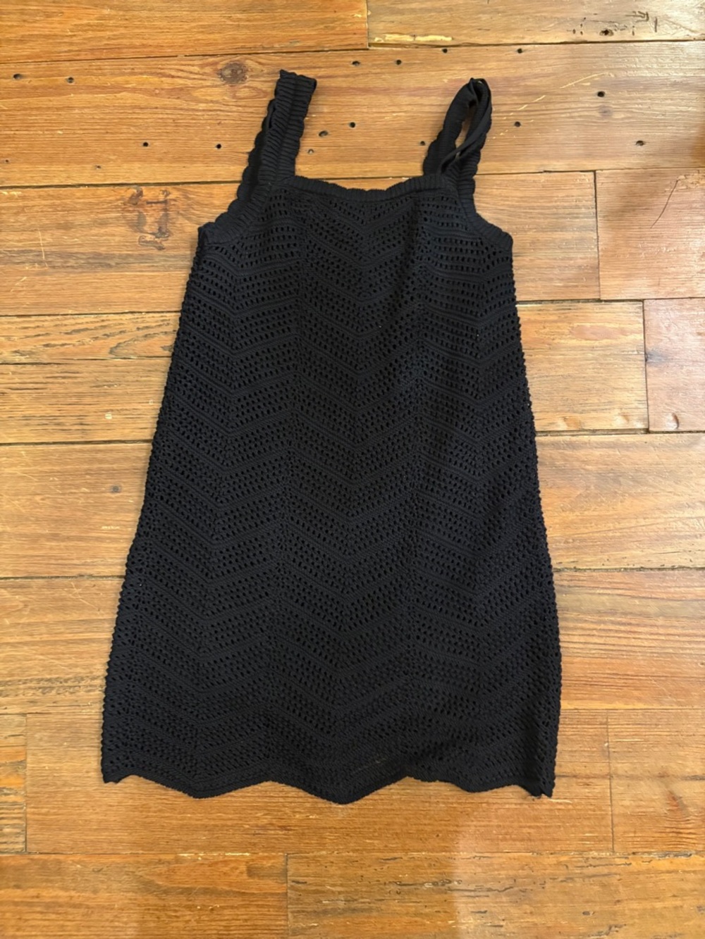 a new day Black Crochet Mini Dress
